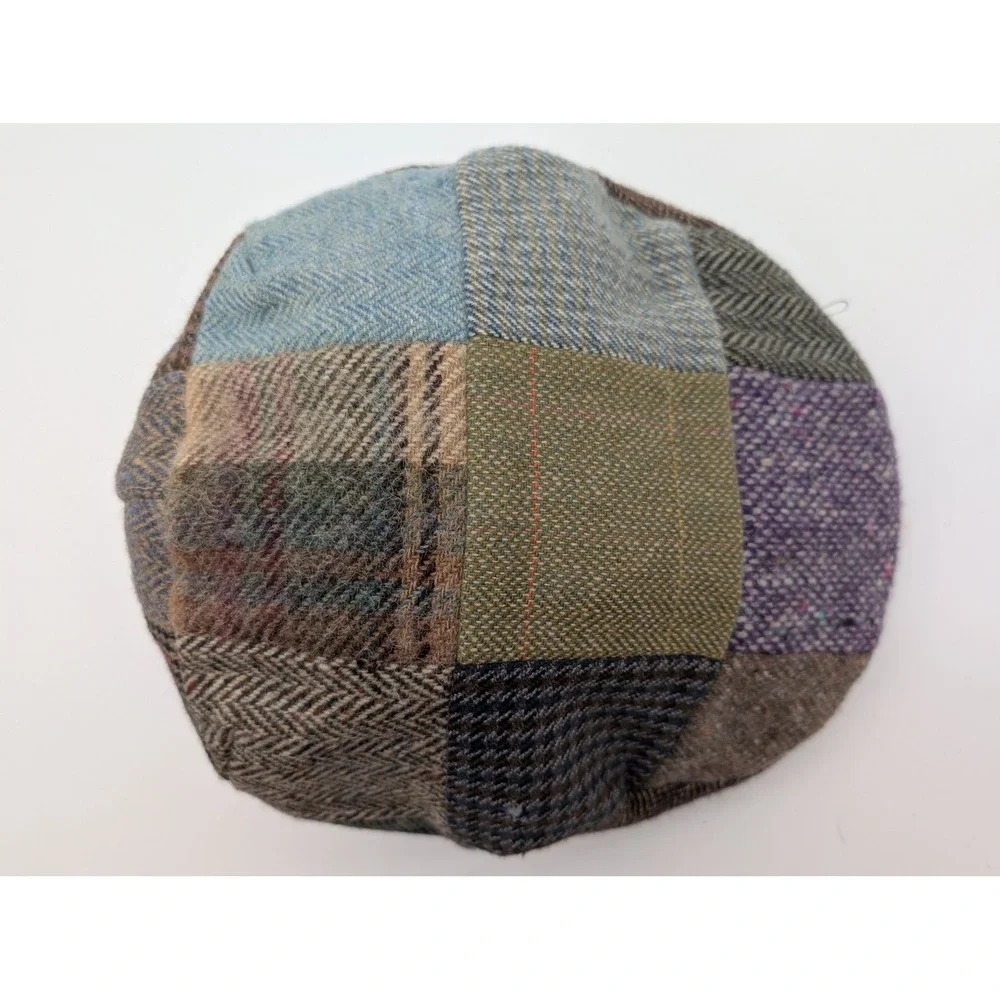 Hanna Hats of Donegal XL Patchwork Wool Flat Cap Newsboy Made in Ireland